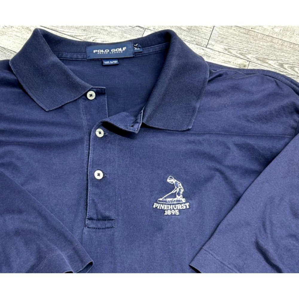 Polo Golf Ralph Lauren‎ Mens Navy Blue Shirt Pinehurst 1895 Putter Boy Logo XL